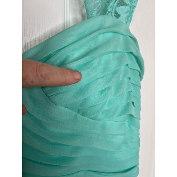Scarlett Women's Mint Dress Lace Detail Sleeves Pleated Bridesmaid Size 16 - Picture 13 of 15